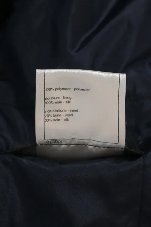 Navy layered sequined polyester mesh bateau neck cap sleeve mini bubble dress with portrait back