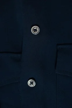 Navy long-sleeved silk top