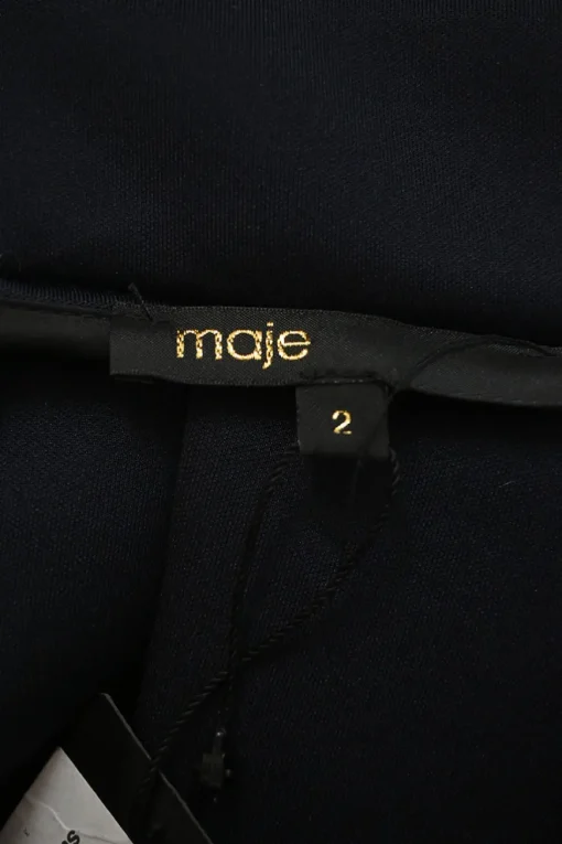 Navy polyester-blend neoprene pull-on A-line cricle midi skirt