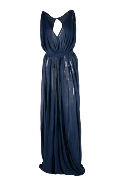 Navy robe maxi dress
