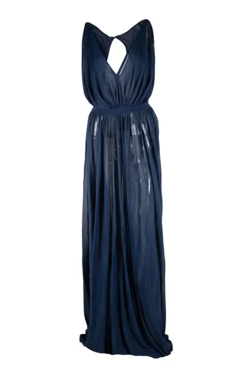 Navy robe maxi dress
