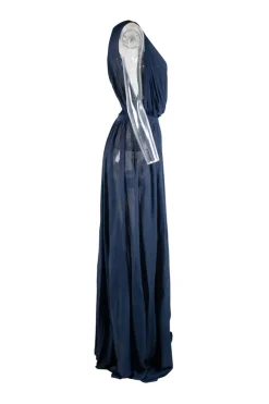 Navy robe maxi dress
