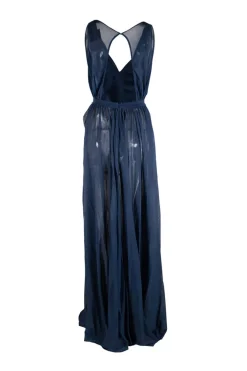 Navy robe maxi dress