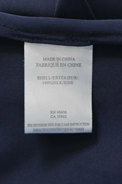 Navy silk Amitara wrap-effect notch collar midi shirt dress
