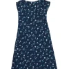 Navy silk Midnight floral print Amelia midi slip dress with adjustable spaghetti straps