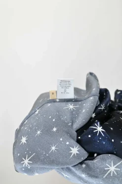 Navy silk star digi-print Overture tie-waist shirt dress