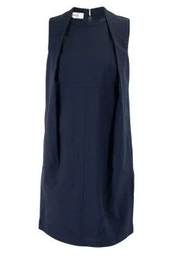 Navy sleeveless knee-length dress
