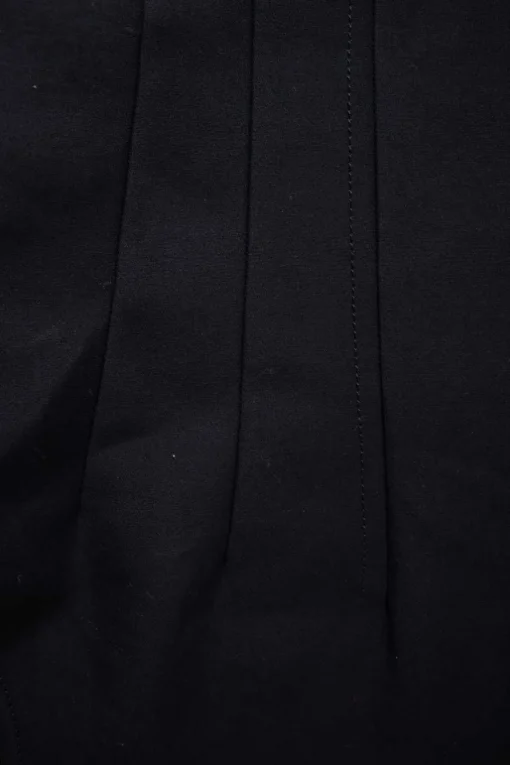 Navy sleeveless mini dress with square neckline