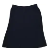 Navy wool-blend interlock knit pull-on A-line mini skirt with elasticated waistband