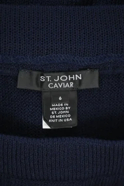 Navy wool-blend interlock knit pull-on A-line mini skirt with elasticated waistband