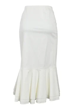Off white high-rise godet skirt