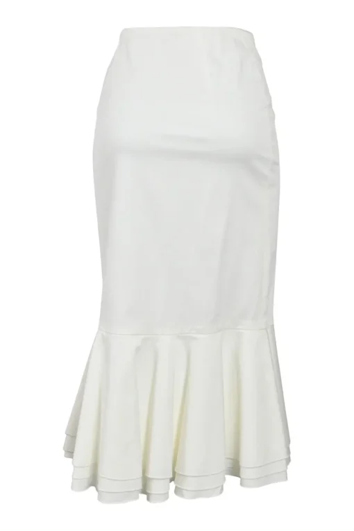 Off white high-rise godet skirt
