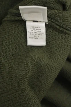 Olive green floral-embellished wool-blend ponte knit portrait neck quarter-sleeve slit-back sheath dress