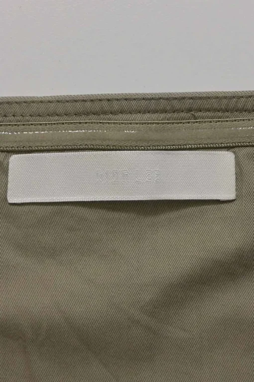 Olive green organic cotton-blend workwear zip-up corset top