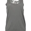 Olive merino wool jersey knit sleeveless pullover top