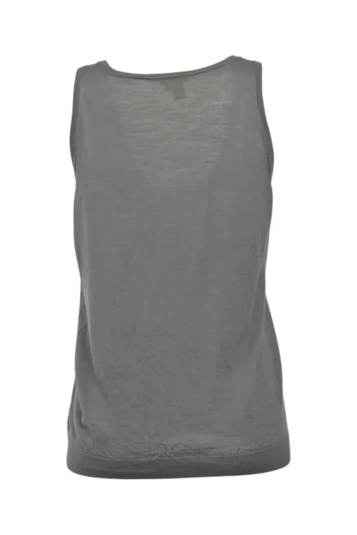 Olive merino wool jersey knit sleeveless pullover top