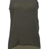 Olive polyester bi-layer effect racerback tank top