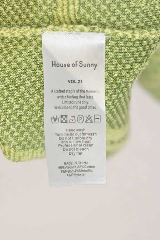 Olive roll hem Falling Kiwi jacquard knit slip dress with detachable tie-front shrug