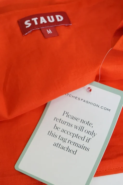 Orange linen square neckline cold shoulder tank top