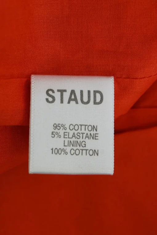 Orange linen square neckline cold shoulder tank top