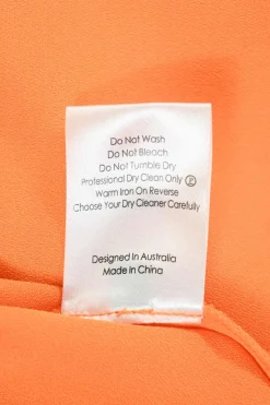 Orange polyester-blend Lane slit-back bustier sheath dress