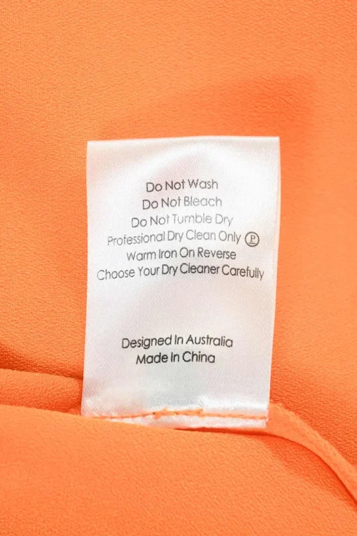 Orange polyester-blend Lane slit-back bustier sheath dress