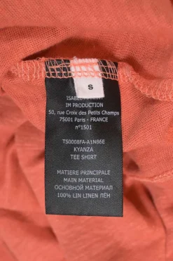 Orange screen-printed linen jersey knit Kyanza dolman sleeve logo graphic T-shirt