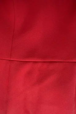 Orange short-sleeved heart neckline midi dress