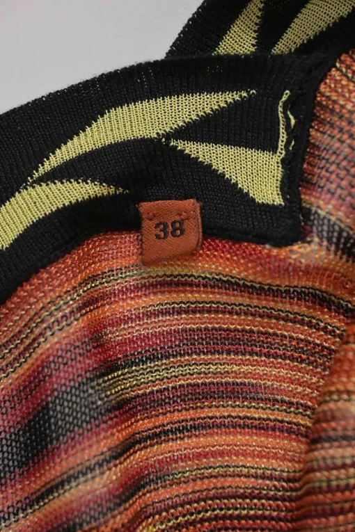 Orange space-dyed rayon-blend jersey knit dolman sleeve V-neck blouse