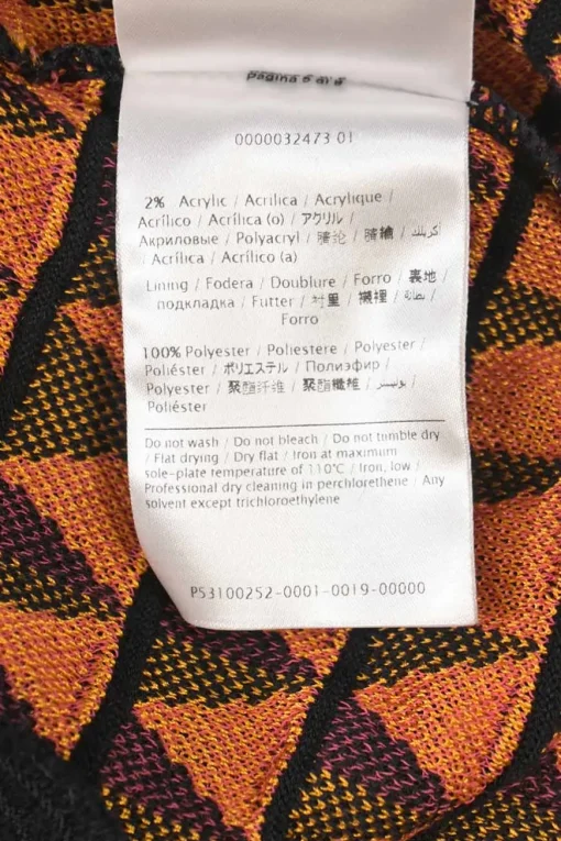 Orange viscose-blend graphic jacquard knit bateau neck short sleeve mini dress
