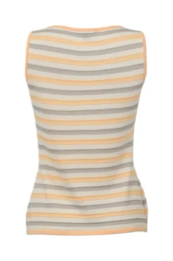 Orange wool-blend fully-fashioned stripe tank top