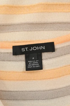 Orange wool-blend fully-fashioned stripe tank top