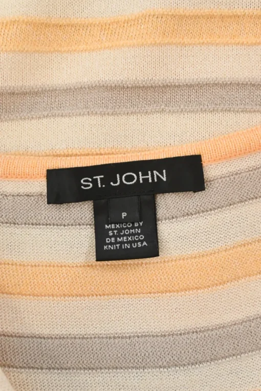 Orange wool-blend fully-fashioned stripe tank top