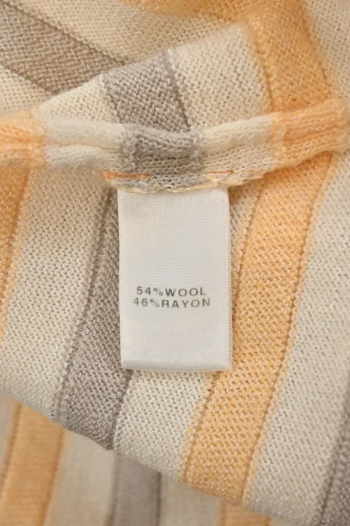 Orange wool-blend fully-fashioned stripe tank top