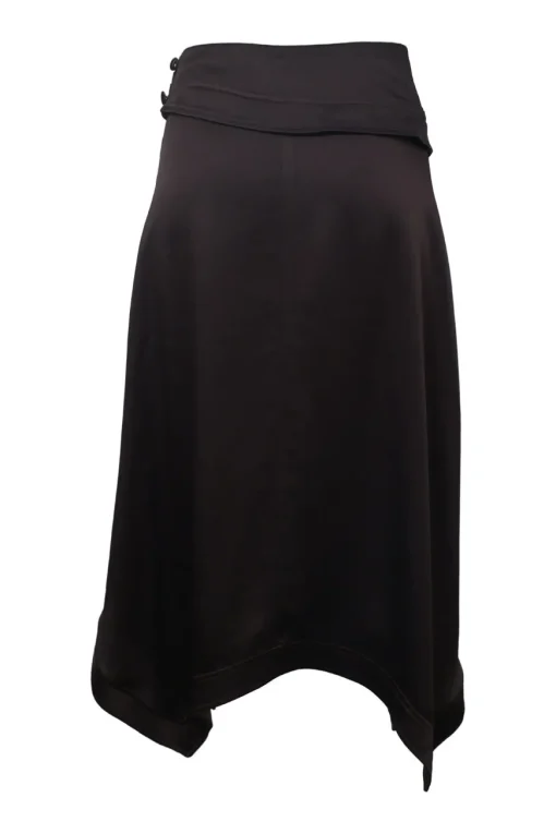 Oxblood draped acetate-blend Saylor foldover handkerchief midi A-line slip skirt
