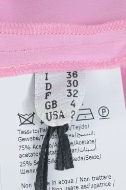 Pink acetate-blend tie-front flutter sleeve keyhole pullover swing-style blouse