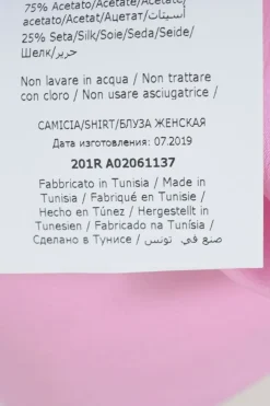 Pink acetate-blend tie-front flutter sleeve keyhole pullover swing-style blouse