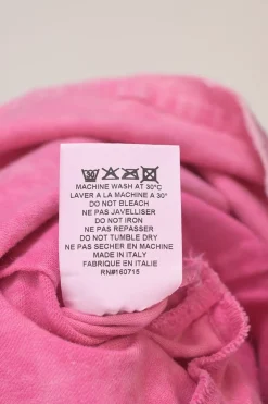 Pink acid-washed cotton-blend indigo denim wrap-front notch collar snap-front ruched mini dress