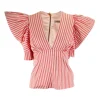 Pink and white stripes top