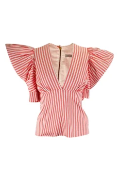Pink and white stripes top