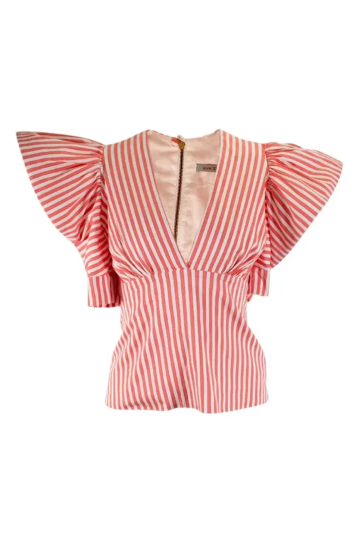 Pink and white stripes top