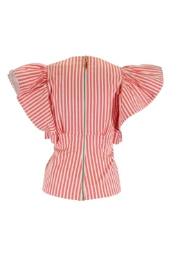 Pink and white stripes top