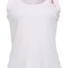 Pink bow-embellished jersey knit tank top featuring house code charm appliqué