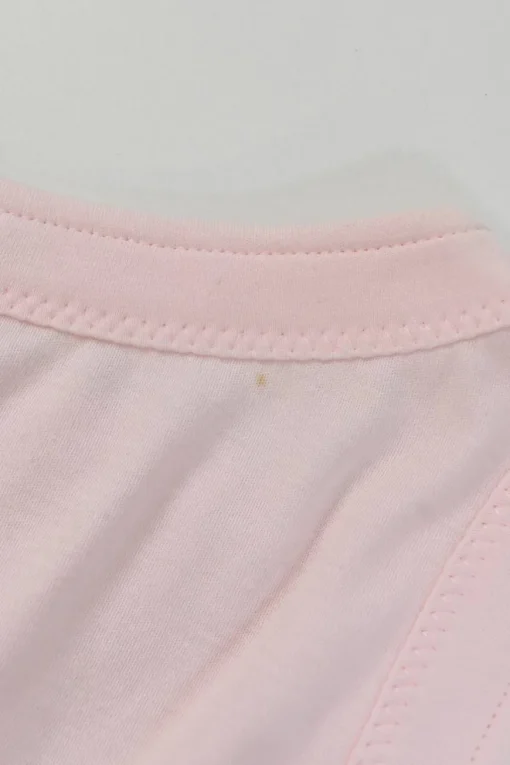 Pink bow-embellished jersey knit tank top featuring house code charm appliqué