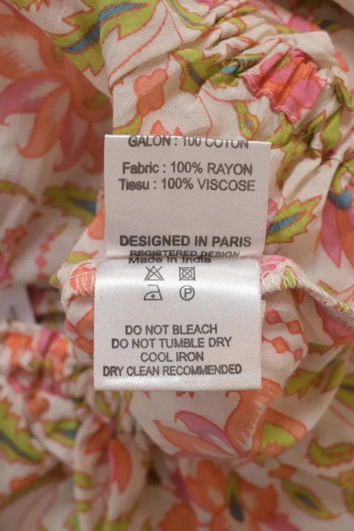 Pink cotton floral print off-shoulder bandeau top