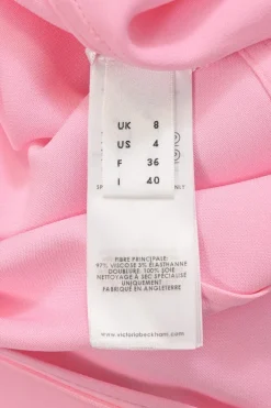 Pink draped viscose-blend sleeveless midi dress