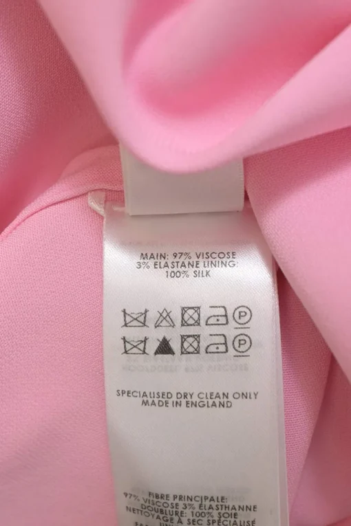 Pink draped viscose-blend sleeveless midi dress