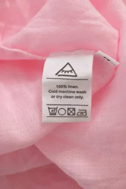 Pink linen smocked flounce sleeve Atlanta midi dress