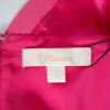 Pink plunging neckline and open back sleeveless pleated mini dress