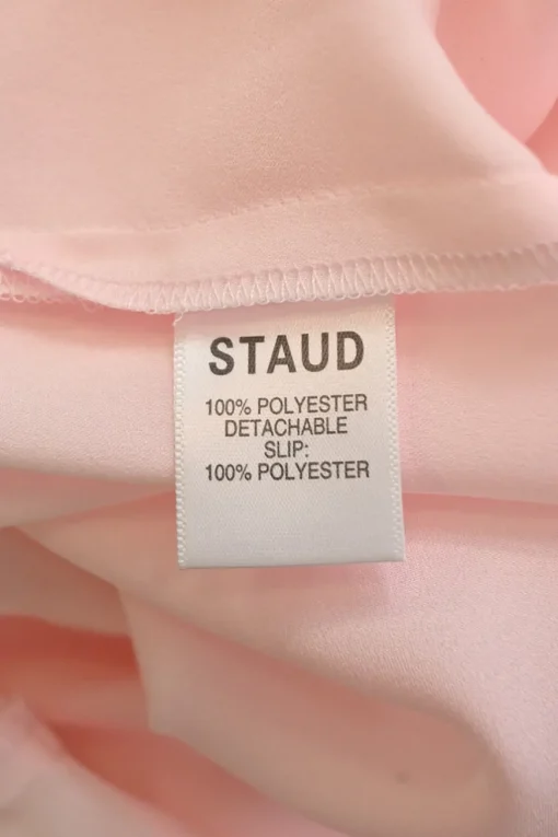 Pink semi-sheer polyester chiffon point-collar button-front maxi shirt dress with tonal slip insert